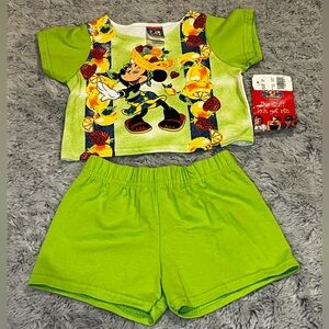 Vintage 1990's Disney Minnie Mouse T-shirt and shorts set Size 2 Toddler Rare